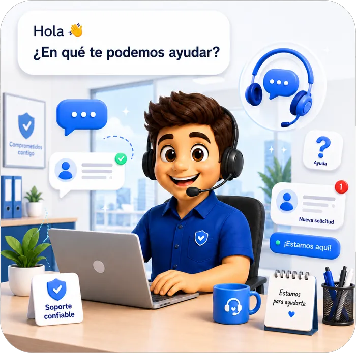 Representante de soporte de Messirve listo para ayudarte