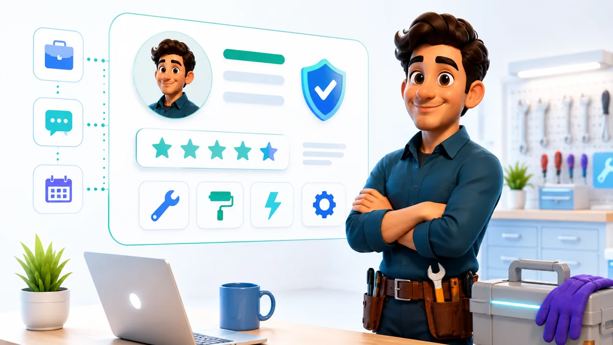 Profesional ofreciendo sus servicios